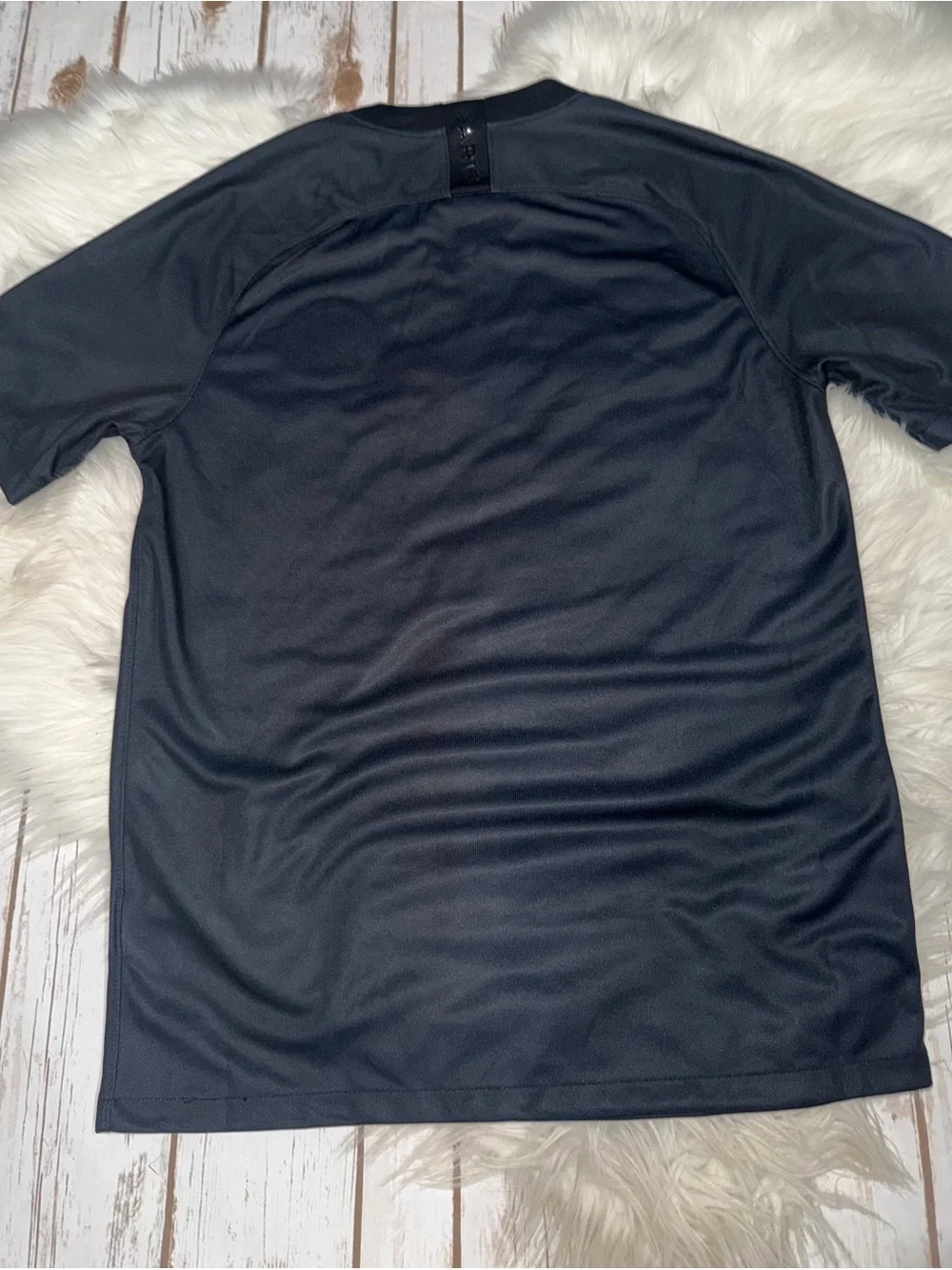 Jordan Black PSG Jersey with Blue-White-Red Stripe